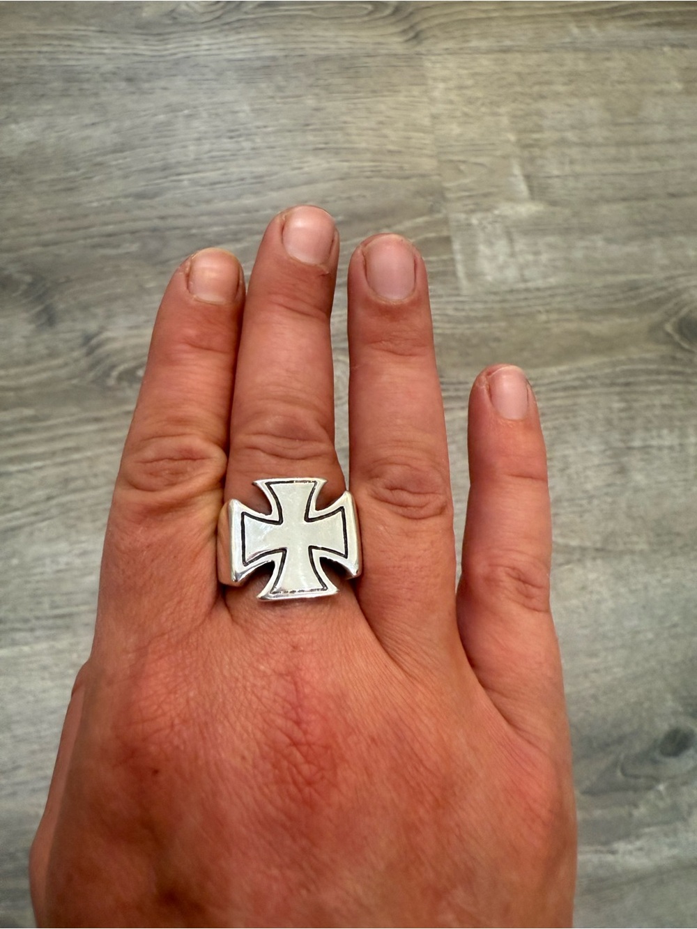 Sterling Silver Maltese Cross Ring - Silver